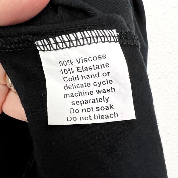 Ava Sky Hawaii Black Asymmetric Short Sleeve Top Shirt Womens XS Fighting Eel - Picture 7 of 8